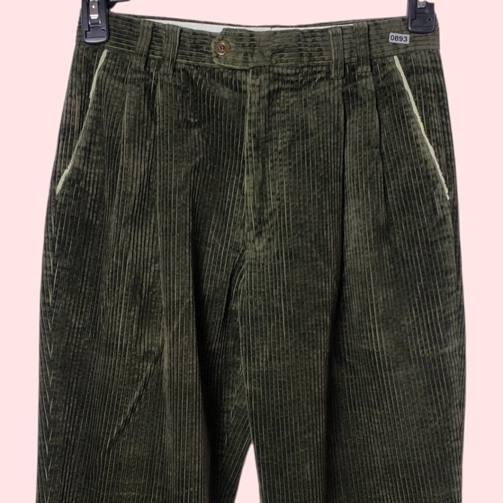 Vitto Niero Vintage Green Olive Corduroy Pants Size 29 - Picture 16 of 16